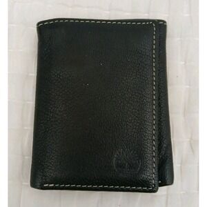 Timberland‎ Men's  Genuine Leather Tri-Fold Wallet Black In EUC